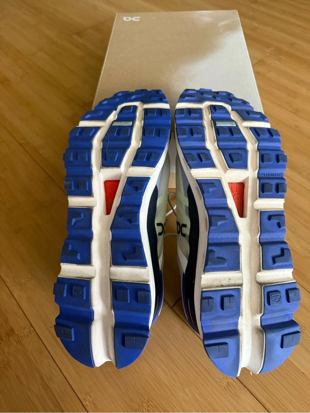 On Running Men's Trail Shoes - White, Blue & Lime